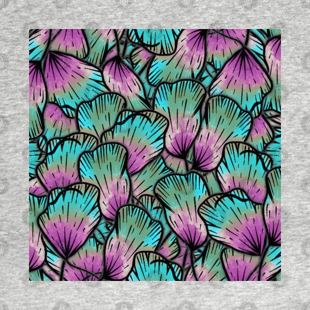 Lovely Flower Petal Flurry - Pink, Turquoise and Purple - Digitally Illustrated Flower Pattern for Home Decor, Clothing Fabric, Curtains, Bedding, Pillows, Upholstery, Phone Cases and Stationary by cherdoodles